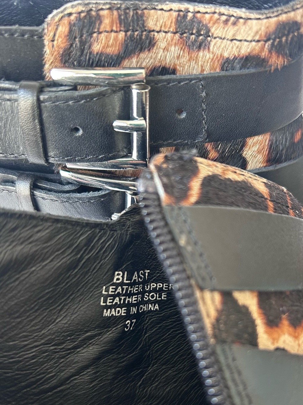 ASH Blast Buckle Boots in Leopard Black Leather Size 37 - Picture 8 of 9
